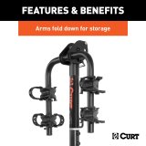 CURT Hich-Mounted Bike Racks 18021 Racks, Hitch-Mounted Rack, Frame-Style Rack, Hitch Mount, 1.25 and 2 in. Receiver Size, 2 Capacity, Steel, Back, Each thumbnail 8