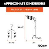 CURT Hich-Mounted Bike Racks 18021 Racks, Hitch-Mounted Rack, Frame-Style Rack, Hitch Mount, 1.25 and 2 in. Receiver Size, 2 Capacity, Steel, Back, Each thumbnail 9