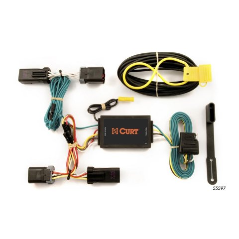 CURT Custom Wiring Connector Harnesses for 2007-2009 ASPEN, 2004-2009 DURANGO - 55597 Vehicle Towing Harness Adapter, T-Connector, 3-Wire System, Circuit Protected Converter, Chrysler/Dodge, Each