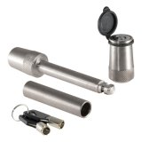 CURT Receiver Locks 23580 Hitch Lock, 1/2 in. Pin, 5/8 in. Adapter Sleeve, Stainless, 2 Keys, 1.25-2 in. Receiver, Each thumbnail 1