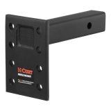 CURT Adjustable Pintle Mounts 48325 Mount, 15,000 lbs. GTW, 3-Position Mounting, 2 in. Square Receiver Mount, Steel, Black Carbide, Each thumbnail 1