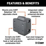 Curt Manufacturing Pintle Mounts 45950 Hook Mounting Plate, Rebellion XD Mount Attachment thumbnail 2