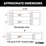 CURT Rambler Tow Bar Lock Sets 70005 Receiver Hitch and Coupler Locks, Rambler, RV Trailer Hitch, Two Locks for Arms, One for Receiver. Steel, Chrome, with Keys, Set of 3 thumbnail 2