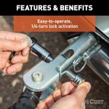CURT Rambler Tow Bar Lock Sets 70005 Receiver Hitch and Coupler Locks, Rambler, RV Trailer Hitch, Two Locks for Arms, One for Receiver. Steel, Chrome, with Keys, Set of 3 thumbnail 8