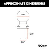 CURT Sway Control Attachment Balls 40010 Ball, Steel Chrome, Each thumbnail 3