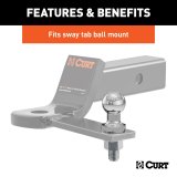 CURT Sway Control Attachment Balls 40010 Ball, Steel Chrome, Each thumbnail 7