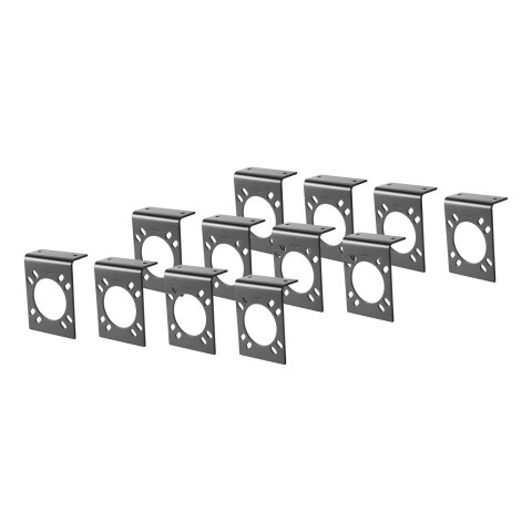 CURT Trailer Wire Connector Brackets 57205 Mounting Bracket, 7-pole RV Socket, Steel, Black, Set of 12