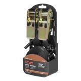 CURT Cargo Strap Sets 83009 Tie-Down Straps, Cargo, Ratchet, S-hook, 500 lbs. Working Load, 1 in. Width, 10 ft. Length, Black, Pair thumbnail 2