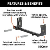CURT Custom Tow Bar Base Plates for 2010-2017 EQUINOX, TERRAIN - 70109 Adapter Bracket, Plate, Steel, Black Powdercoated, Chevrolet, GMC, Kit thumbnail 4