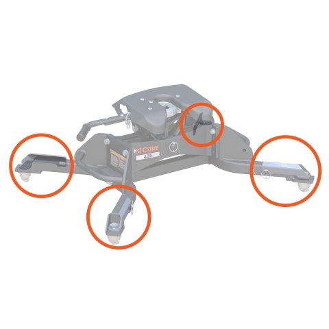 CURT Replacement Fifth Wheel Puck System Handles 19205 Hitch Components, Handle, Release, RAM, Set of 4 thumbnail 1