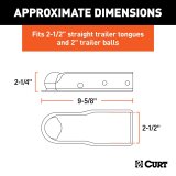 CURT QuickPin Trailer Couplers 25471 Hitch Coupler, No-Latch Coupler, 2.0 in. Ball, 2 1/2 in. Channel, 3,500 lbs., Includes 1/2 in. Dia. Pin and Clip, Each thumbnail 6