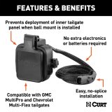 CURT Protective Multipro/Mutli-Flex Tailgate Sensors with Hitch Cap 58265 Receiver Covers, MultiPro / Multi-Flex Sensor, 2 in. x 2 in., Plastic, Black, Chevrolet, GMC, Each thumbnail 4