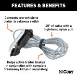 Curt Manufacturing Fastener Pull Wires 52021 Trailer Brake Control Lanyard thumbnail 2