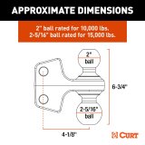 Curt Manufacturing Receiver Hitch Ball Mounts 45934 Dual Attachment thumbnail 2
