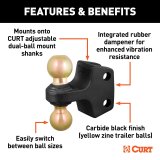 Curt Manufacturing Receiver Hitch Ball Mounts 45934 Dual Attachment thumbnail 3