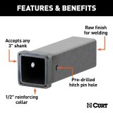 Curt Manufacturing Trailer Hitch Receiver Tubing 49517 Raw thumbnail 3