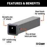 Curt Manufacturing Trailer Hitch Receiver Tubing 49518 Raw thumbnail 3