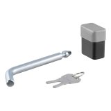 CURT Receiver Locks 23020 Hitch Lock, 1/2 in. Diameter, Bent Pin, Steel, Chrome, Black Dead Bolt, 2 Keys, 1 1/4 in. Receiver, Each thumbnail 2