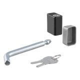 CURT Receiver Locks 23020 Hitch Lock, 1/2 in. Diameter, Bent Pin, Steel, Chrome, Black Dead Bolt, 2 Keys, 1 1/4 in. Receiver, Each thumbnail 3