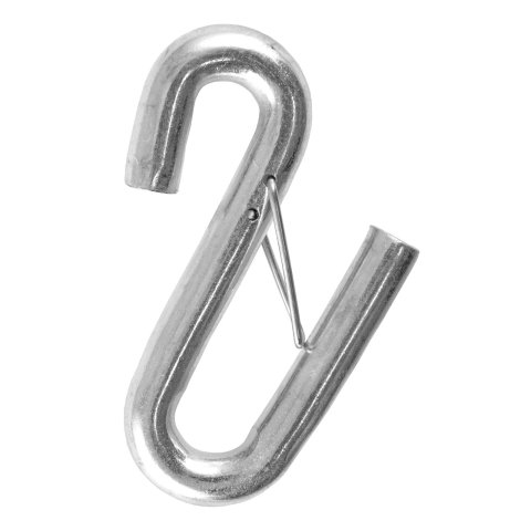 CURT Certified Safety Latch S-Hooks 81830 Trailer Chain Hook, S-Hook, 0.531 in. Size, Steel, Zinc Finish, SAE J684, Each