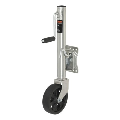 CURT Marine Trailer Jacks 28115 Jack, Marine, 1,500 lb. Capacity, 10 in. Travel, Steel, Zinc, Single Caster, Swivel, Each