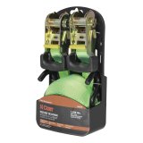 CURT Cargo Strap Sets 83028 Tie-Down Straps, Cargo, Ratchet, S-hook, 1,100 lbs. Working Load, 1 in. Width, 16 ft. Length, Lime Green, Pair thumbnail 2