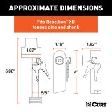 CURT Rebellion XD Tongue and Hitch Lock Sets 45932 Receiver Coupler Locks, Trailer Lock, Set thumbnail 2