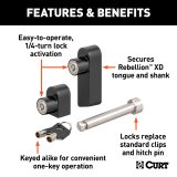CURT Rebellion XD Tongue and Hitch Lock Sets 45932 Receiver Coupler Locks, Trailer Lock, Set thumbnail 3