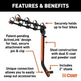Curt Manufacturing Bike Racks 18411 CURT ActiveLink SE Hitch-Mounted Rack, 4 Bikes, 2" Shank thumbnail 3