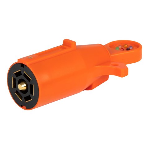 CURT LED Connector Testers 58272 Circuit Tester, Tester, 7-Way RV Blade Connector, Taillight, Turn Signal, Ground, Brake, Reverse, Auxiliary Power, Orange, Each