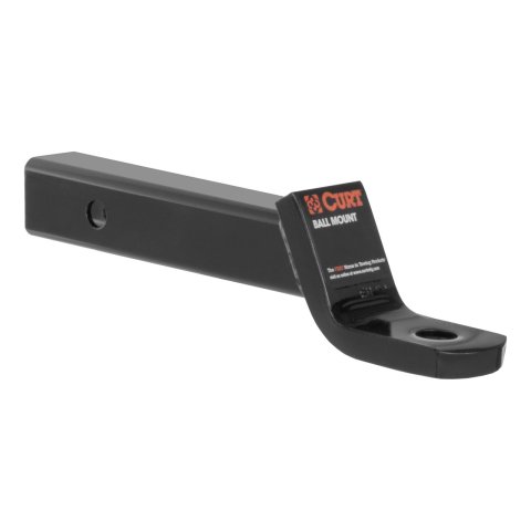 CURT Powdercoated Ball Mounts 45040 Receiver Hitch Mount, Steel, Black, 2 in. Square, 2 in. Drop, 3/4 in. Rise, 10.25 in. Length, Each thumbnail 1