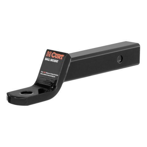 CURT Powdercoated Ball Mounts 45040 Receiver Hitch Mount, Steel, Black, 2 in. Square, 2 in. Drop, 3/4 in. Rise, 10.25 in. Length, Each thumbnail 2