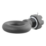 CURT Forged Alloy Stud-Style Lunette Eyes 48530 Eye, 45,000 lbs. GTW, 3 in. Eye Diameter, Steel, Black, Each thumbnail 1