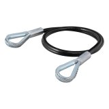CURT Safety Cables 70007 Cable Assembly, Eyelet Ends, 3/8 in. Diameter Steel Cable, Black Vinyl Coating, 7,500 lbs. Break Force, 36 in. Length, Each thumbnail 1