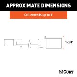 Curt Manufacturing Trailer Wiring Harnesses 57283 RV Electrical Adapter, 8' Dinghy Towing Adapter & Socket (7-Way RV Blade to 6-Way Round Vehicle) thumbnail 3