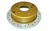DBA Street Series X-Gold Disc Brake Rotors DBA041X Rotor, Cross-Drilled, Slotted, X-Gold, Uni-Directional, Pontiac, GTO, Rear, Each thumbnail 7