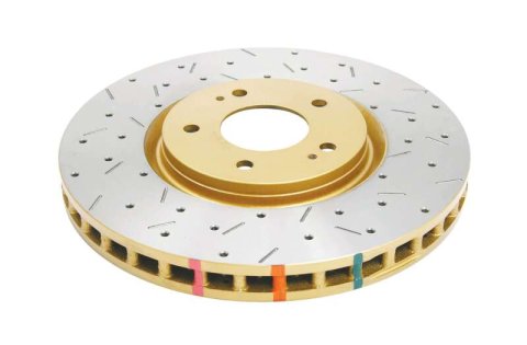 DBA HD Series 4000XS Brake Rotors for 2005-2006 LANCER - DBA4418XS Disc Rotor, Cross-Drilled, Slotted, 4000 XS Series, Uni-Directional, Mitsubishi, Front, Each thumbnail 9
