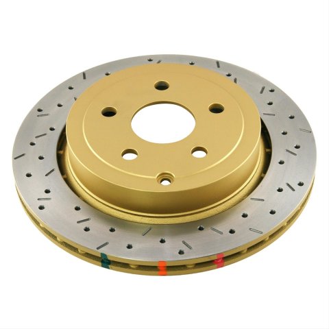 DBA HD Series 4000XS Brake Rotors DBA42659XS-10 Rotor, 4000XS, Solid, Cross-Drilled and Slotted Surface, Iron, Gold Painted, Subaru, Rear, Each