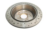 DBA HD Series 4000XS Brake Rotors DBA42659XS-10 Rotor, 4000XS, Solid, Cross-Drilled and Slotted Surface, Iron, Gold Painted, Subaru, Rear, Each thumbnail 2