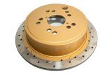 DBA HD Series 4000XS Brake Rotors DBA42659XS-10 Rotor, 4000XS, Solid, Cross-Drilled and Slotted Surface, Iron, Gold Painted, Subaru, Rear, Each thumbnail 5