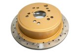 DBA HD Series 4000XS Brake Rotors DBA42659XS-10 Rotor, 4000XS, Solid, Cross-Drilled and Slotted Surface, Iron, Gold Painted, Subaru, Rear, Each thumbnail 9