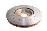 Disc Brakes Australia USA LLC Brake Rotors DBA2120X Street Gold Cross-drilled/slotted KP [ Ford Focus XR5 06-11, ST 12-> ST2 15-> + Volvo S40 F ] thumbnail 3