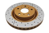 DBA Street Series X-Gold Disc Brake Rotors DBA2028X Rotor, X-Gold, Vented, Cross-Drilled and Slotted Surface, Iron, Natural, Pontiac, Front, Each thumbnail 2