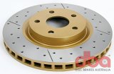 DBA Street Series X-Gold Disc Brake Rotors DBA2028X Rotor, X-Gold, Vented, Cross-Drilled and Slotted Surface, Iron, Natural, Pontiac, Front, Each thumbnail 6