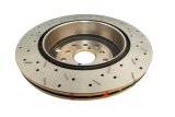 DBA HD Series 4000XS Brake Rotors for 2008-2014 IMPREZA, 2015-2016 WRX STI - DBA42656XS-10 Rotor, 4000XS, Vented, Cross-Drilled and Slotted Surface, Iron, Gold Painted, Subaru, Each thumbnail 2