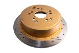 DBA Street Series X-Gold Disc Brake Rotors DBA2659X-10 Rotor, X-Gold, Vented, Cross-Drilled and Slotted Surface, Iron, Gold Painted, Subaru, Rear, Each thumbnail 2