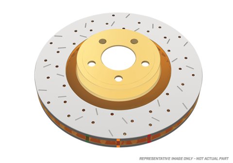 DBA HD Series 4000XS Brake Rotors for 2011-2014 CAPRICE, 2008-2009 G8 - DBA42029BLKXS Rotor, 4000XS, Vented, Cross-Drilled and Slotted Surface, Iron, Black Painted, Chevy, Pontiac, Rear, Each thumbnail 4
