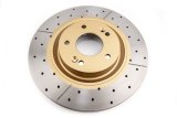 Disc Brakes Australia USA LLC Brake Rotors DBA2472X Street Gold Cross-drilled/slotted KP [ Hyundai i40 17/18'' wheels 2011-> F ] thumbnail 1