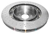 Disc Brakes Australia USA LLC Brake Rotors DBA52379BLKLXD 5000 Fully Assembled 2-piece Black Hat XD Crossdrill Dimple Left Hand 72CV [ NISSAN R35 GTR 12 -> F ] thumbnail 3