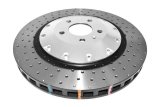 Disc Brakes Australia USA LLC Brake Rotors DBA52778SLVXD 5000 Fully Assembled 2-piece CLEAR Anodised Hat Cross Drilled/Dimpled KP [ Audi S6 V10 06-12 F ] thumbnail 2